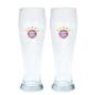 Preview: FC Bayern München DFB Fussball Verein Bundesliga Weißbiergläser 2er Set Gläser Bierglas Erfolge Logo Merch Fanartikel Geschenkbox