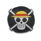 Preview: One Piece Deko Kissen Luffy Ruffy Totenkopf Logo 35 cm