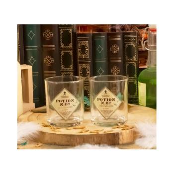 Harry Potter Glas Flasche + Gläser 2er Set Polyjuice Potion Nr. 7