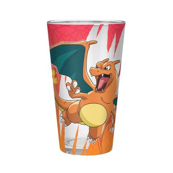 Pokemon Glurak Glas Logo XXL Trinkglas 400 ml Geschenkbox 1