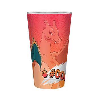 Pokemon Glurak Glas Logo XXL Trinkglas 400 ml Geschenkbox 2