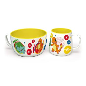 Preview: Pokemon Pikachu Schiggy Bisasam Müslischüssel + Tasse Logo Glumanda  Müslischale Kaffeebecher Geschenkbox Nintendo 1