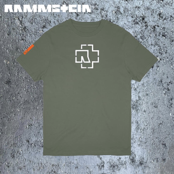 Rammstein Logo Herren T-Shirt Oliv