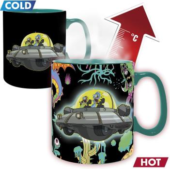 Rick and Morty Tasse Spaceship Thermoeffekt XL Kaffeebecher Adult Swim Geschenkbox