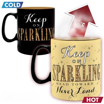 Tinkerbell Tasse Sparkle Thermoeffekt XXL Peter Pan Kaffeebecher Logo Mug Geschenkbox