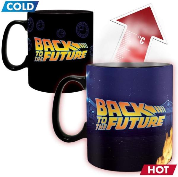Back to The Future Tasse Delorean Zurück in die Zukunft Thermoeffekt Kaffeebecher 460 ml Keramik Geschenkbox 1