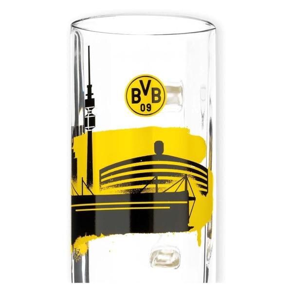 Borussia Dortmund BVB 09 DFB Fussball Verein Bierglas Bierkrug Skyline Logo Merch Fanartikel Geschenkbox Krug 1