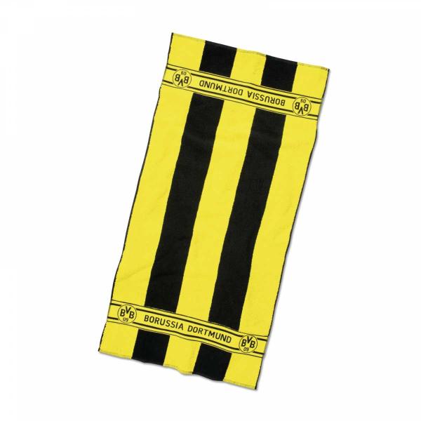 Borussia Dortmund BVB 09 Fussball Handtuch mit Blockstreifen und Logo