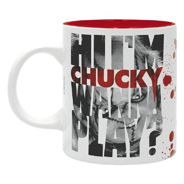 Chucky die Mörderpuppe Tasse Childs Play Kaffeebecher Logo Mug Geschenkbox