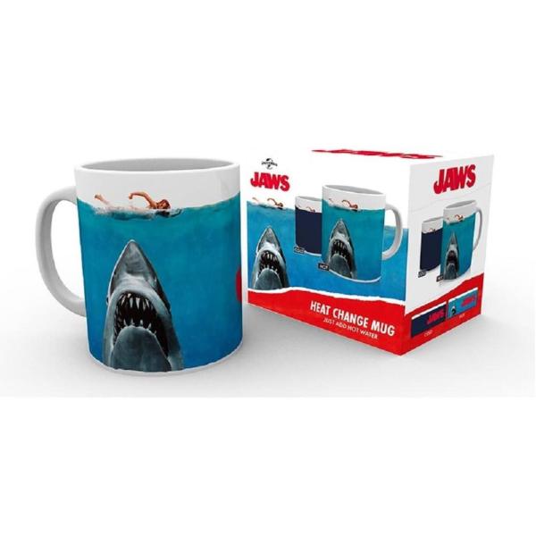 Der weiße Hai Tasse Jaws Kaffeebecher Logo Thermoeffekt Mug Geschenkbox