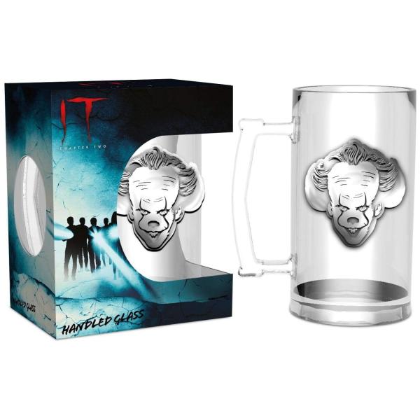 Es It Krug Clown Pennywise Glas Bierkrug Logo 500 ml Geschenkbox