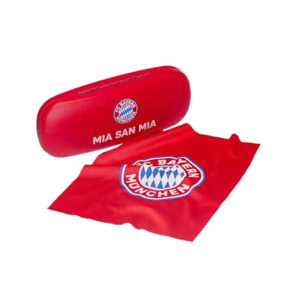 FC Bayern München DFB Fussball Verein Brillenetui mit Putztuch Logo Merch Fanartikel