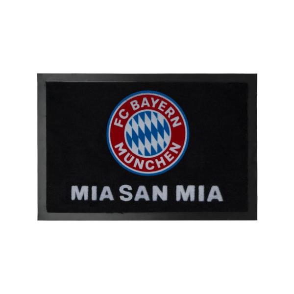 FC Bayern München DFB Fussball Verein Fußabtreter Fußmatte Logo Merch Fanartikel Schwarz Mia San Mia