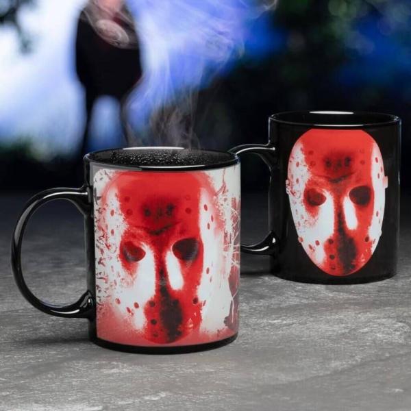Freitag der 13 Tasse Thermoeffekt Warm Kalt Logo Kaffeebecher Jason Voorhees Paladone Friday the 13th Maske Mask Geschenkbox