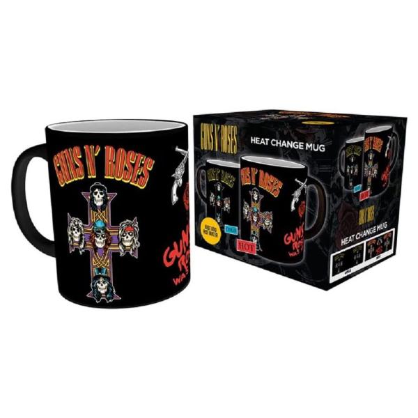 Guns N Roses Tasse Appetite for Destruction Kaffeebecher Logo Thermoeffekt Mug Geschenkbox