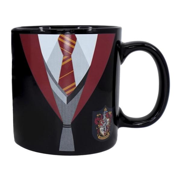 Harry Potter Tasse Gryffindor Uniform Thermoeffekt Kaffeetasse Hogwarts Logo Crest Mug Keramik Geschenkbox 1