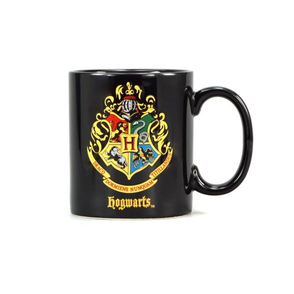 Harry Potter Tasse Hogwarts Logo Crest Mug  Kaffeetasse Schwarz Keramik Geschenkbox