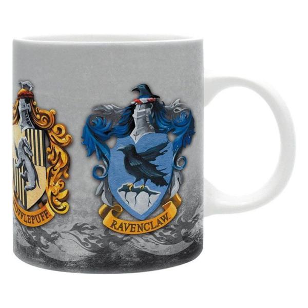Harry Potter Tasse Hogwarts Wappen Gryffindor  Hufflepuff Slytherin Ravenclaw Geschenkbox 1