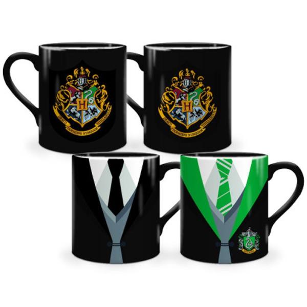 Harry Potter Tasse Slytherin Uniform Thermoeffekt Kaffeetasse Hogwarts Logo Crest Mug Keramik Geschenkbox