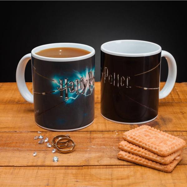 Harry Potter Tasse Thermoeffekt Zauberstab Kaffeebecher Wand Kaffeetasse Logo Zauberstäbe Paladone Geschenkbox