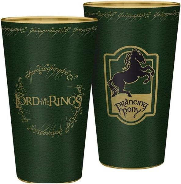 Herr der Ringe Glas 400 ml Trinkglas Gasthaus zum tänzelnden Pony Logo