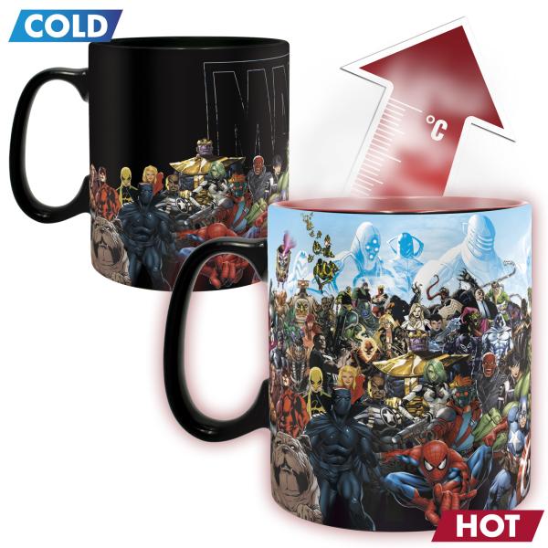 Marvel Comics Avengers Tasse Thermoeffekt 460 ml Helden und Schurken Geschenkbox