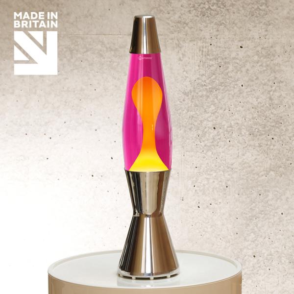 Mathmos Astrobaby Lavalampe Silber Pink Gelb