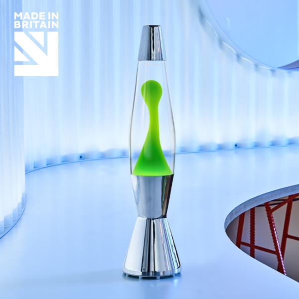Mathmos Astrobaby Lavalampe Silber Clear Green