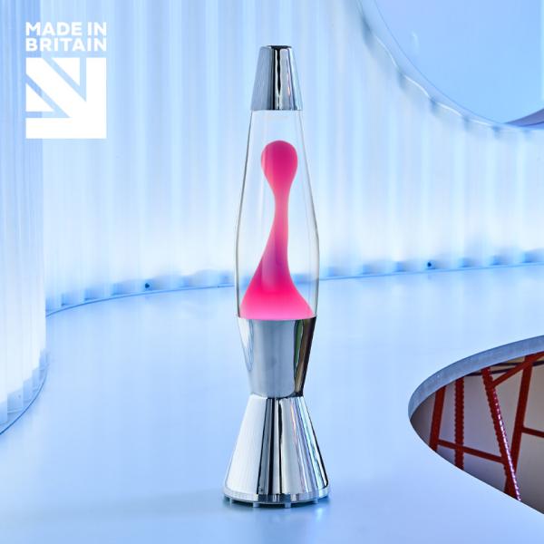 Mathmos - Astrobaby Lavalampe Silber - Clear Pink