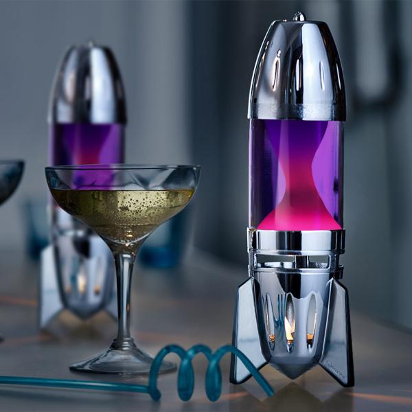 Mathmos POD+ Lavalampe Silber Pink