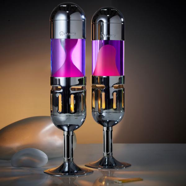 Mathmos POD+ Lavalampe Silber Pink