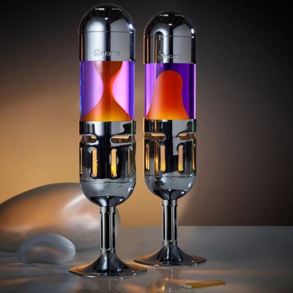 Mathmos POD+ Lavalampe Silber Violet Orange