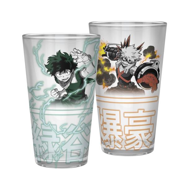 My Hero Academia Glas Deku und Katsuki XXL Trinkglas 400 ml Geschenkbox