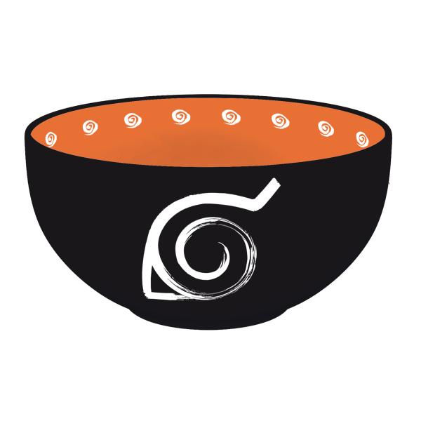 Naruto Shippuden Müslischale Konoha Logo Keramik XXL Müslischüssel Schwarz 600mll ABYBOL024
