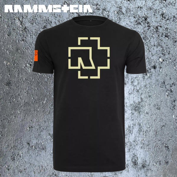 Rammstein Logo Herren T-Shirt Leuchtfunktion Glow in the Dark
