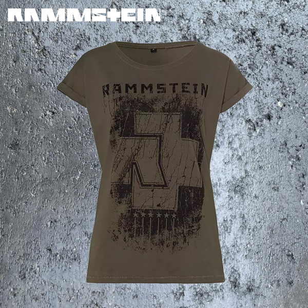 Rammstein Sechs Herzen Damen T-Shirt Oliv