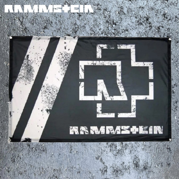 Rammstein weisse Balken Fahne