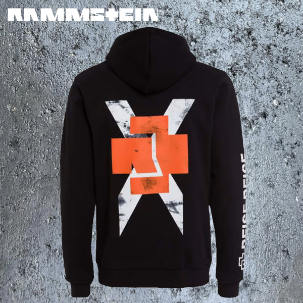 Rammstein Weisse Balken Herren Kapuzenpullover Hoodie