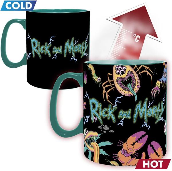 Rick and Morty Tasse Spaceship Thermoeffekt XL Kaffeebecher Adult Swim Geschenkbox 1