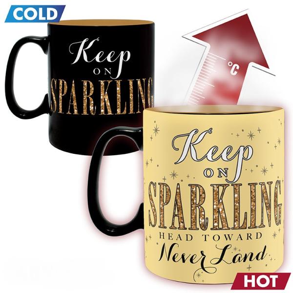 Tinkerbell Tasse Sparkle Thermoeffekt XXL Peter Pan Kaffeebecher Logo Mug Geschenkbox