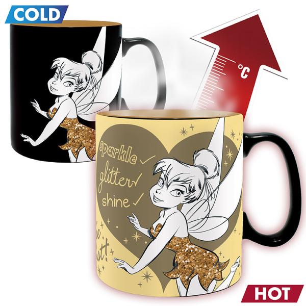 Tinkerbell Tasse Sparkle Thermoeffekt XXL Peter Pan Kaffeebecher Logo Mug Geschenkbox