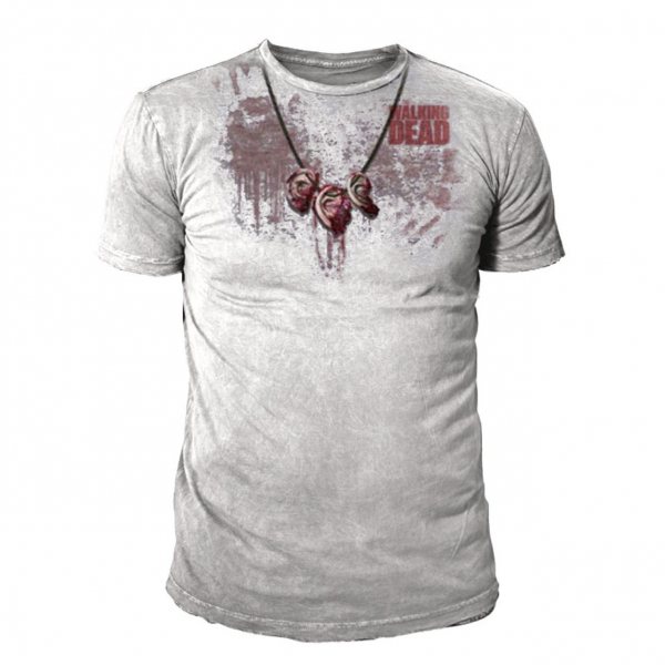 The Walking Dead Ear Necklace T-Shirt Hellgrau