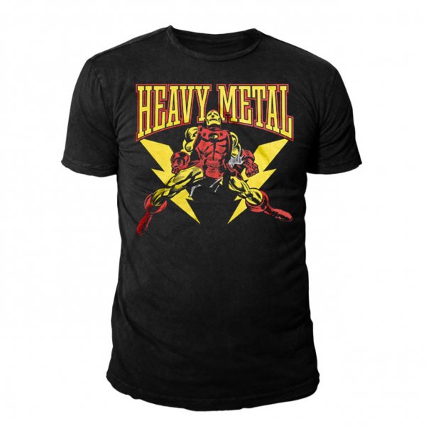 Marvel Comics Iron Man Heavy Metal Herren T-Shirt Schwarz