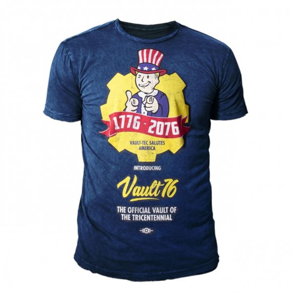 Fallout Vault 76 T-Shirt Herren Blau Navy