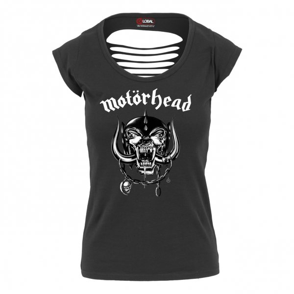 Merchcode Motörhead Logo T-Shirt Damen Rückenfrei