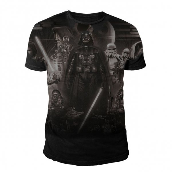Star Wars Helden und Schurken Sub T-Shirt Herren Schwarz