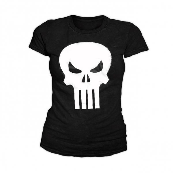Marvel Comics Punisher Logo Damen T-Shirt Schwarz