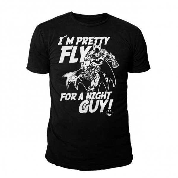 DC Comics Batman Fly Night Guy Herren T-Shirt Schwarz