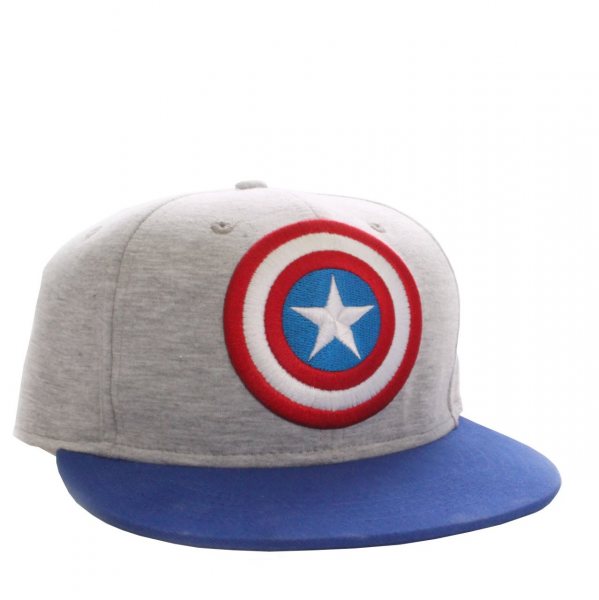 Captain America Logo Snapback Cap Grau