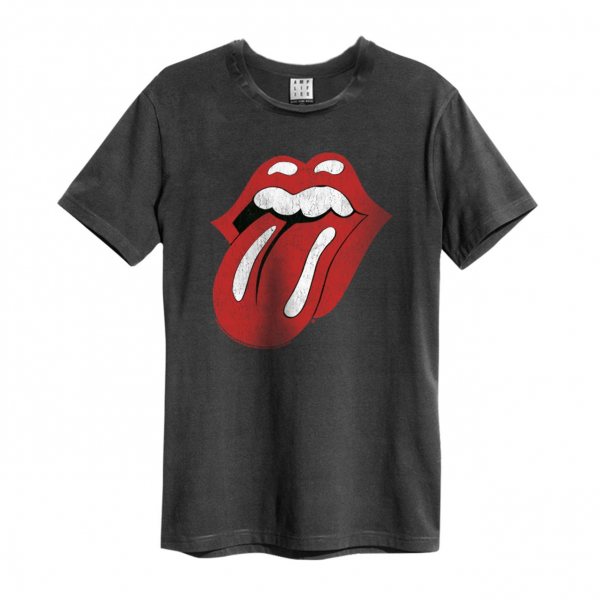 Amplified Rolling Stones Tongue Logo T-Shirt Herren Grau